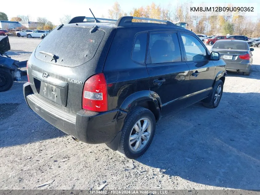 2009 Hyundai Tucson VIN: KM8JM12B09U090362 Lot: 12134832