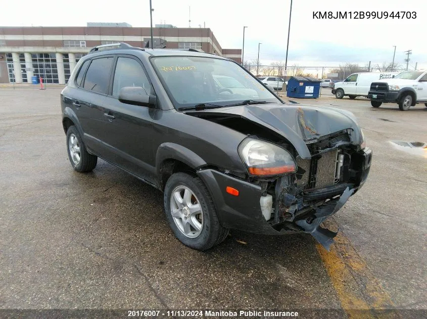 2009 Hyundai Tucson Gl VIN: KM8JM12B99U944703 Lot: 20176007