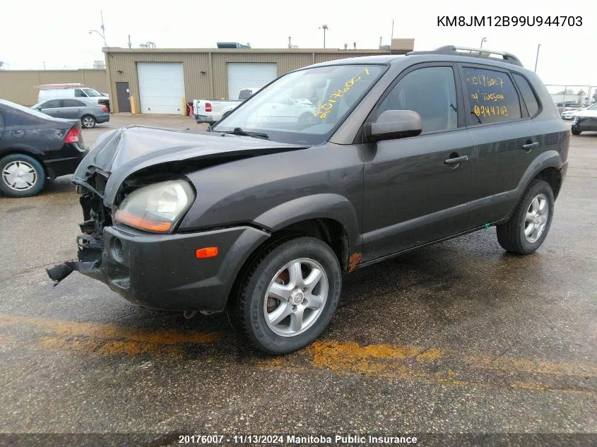 2009 Hyundai Tucson Gl VIN: KM8JM12B99U944703 Lot: 20176007