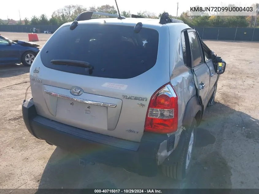 2009 Hyundai Tucson Se VIN: KM8JN72D99U000403 Lot: 40715017