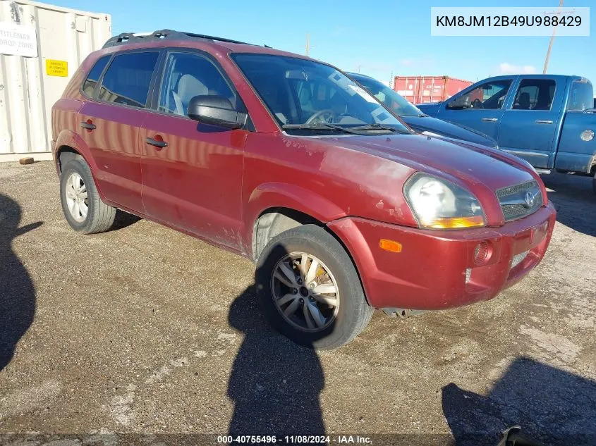 2009 Hyundai Tucson Gls VIN: KM8JM12B49U988429 Lot: 40755496