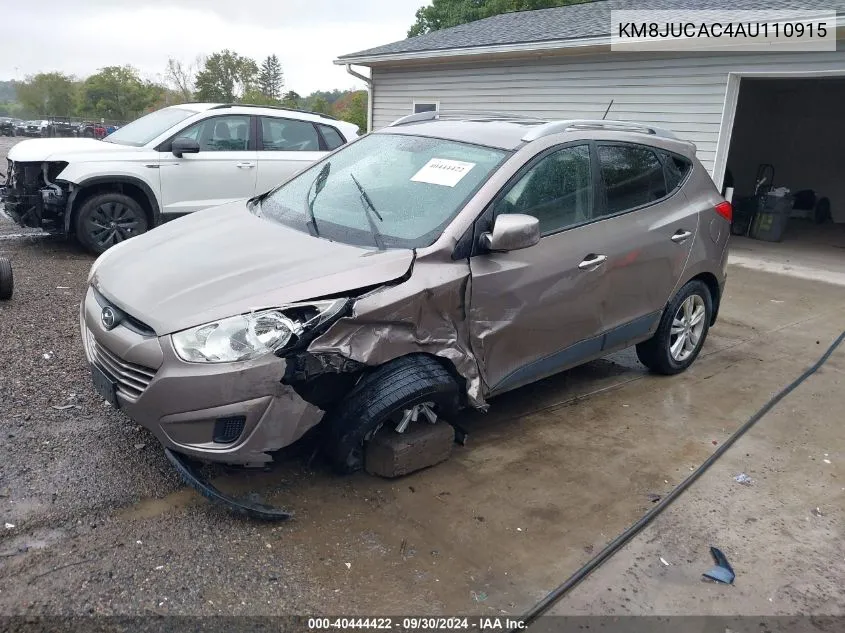 2010 Hyundai Tucson Gls VIN: KM8JUCAC4AU110915 Lot: 40444422