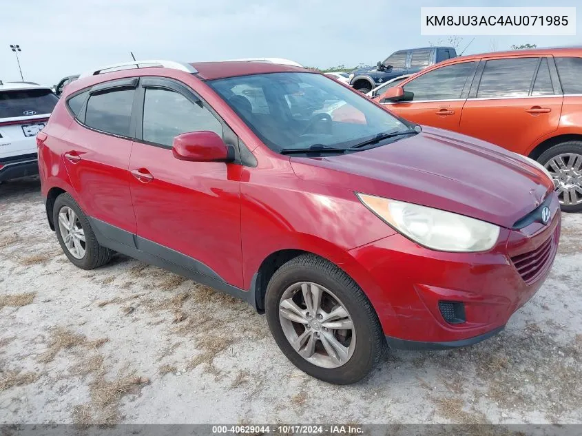 2010 Hyundai Tucson Gls VIN: KM8JU3AC4AU071985 Lot: 40629044