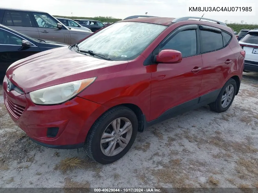 2010 Hyundai Tucson Gls VIN: KM8JU3AC4AU071985 Lot: 40629044