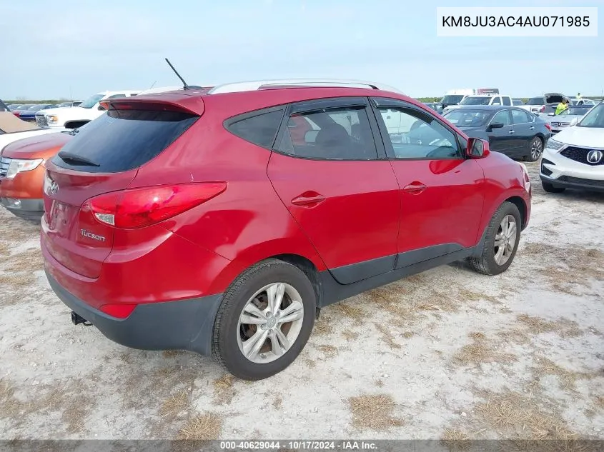 2010 Hyundai Tucson Gls VIN: KM8JU3AC4AU071985 Lot: 40629044