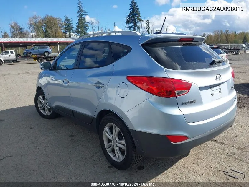 2010 Hyundai Tucson Gls VIN: KM8JUCAC2AU098019 Lot: 40630778