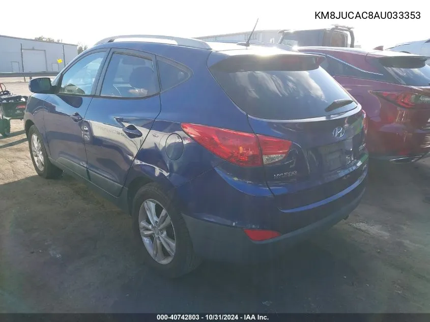 2010 Hyundai Tucson Gls/Limited VIN: KM8JUCAC8AU033353 Lot: 40742803