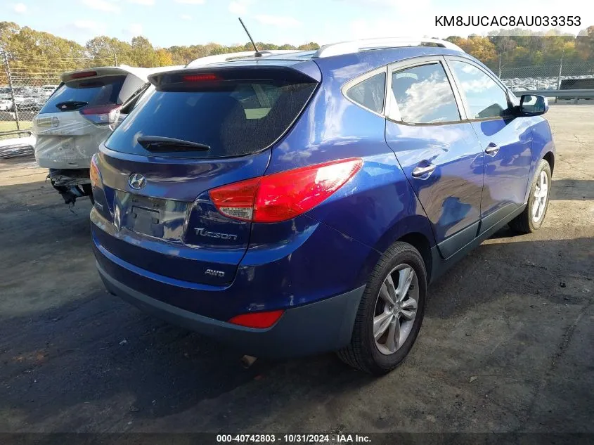 2010 Hyundai Tucson Gls/Limited VIN: KM8JUCAC8AU033353 Lot: 40742803