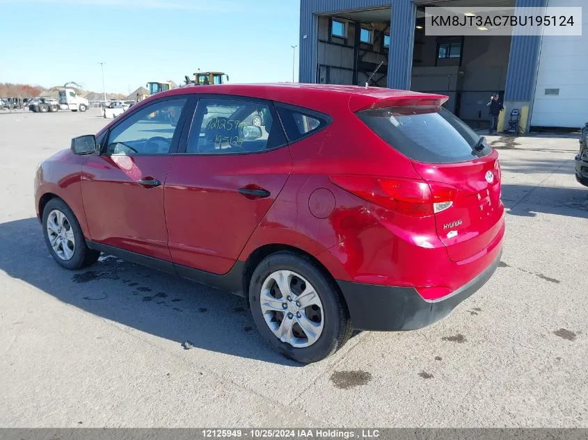 2011 Hyundai Tucson VIN: KM8JT3AC7BU195124 Lot: 12125949