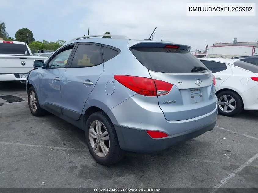 2011 Hyundai Tucson Gls VIN: KM8JU3ACXBU205982 Lot: 39479429