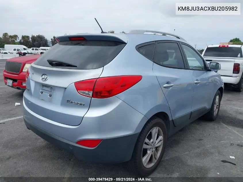 2011 Hyundai Tucson Gls VIN: KM8JU3ACXBU205982 Lot: 39479429