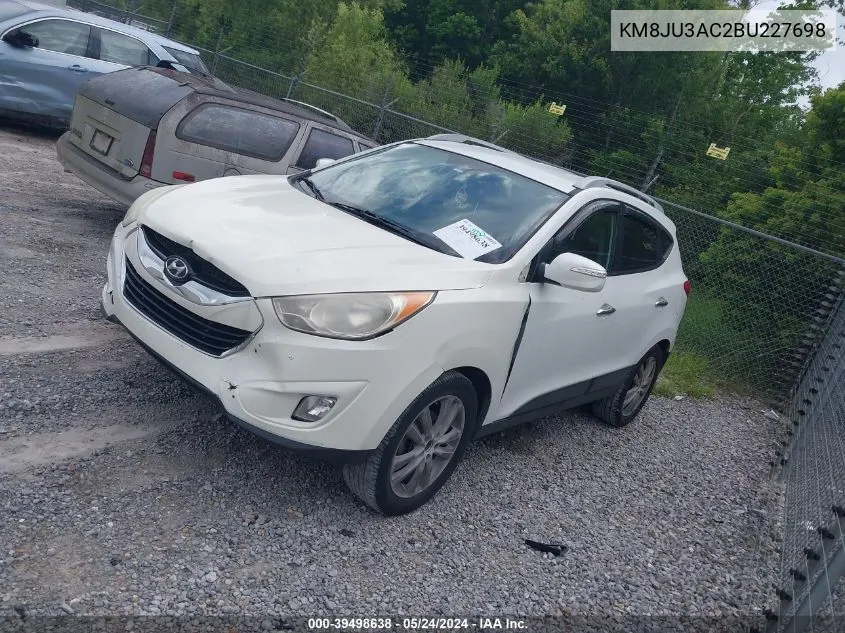 2011 Hyundai Tucson Limited VIN: KM8JU3AC2BU227698 Lot: 39498638