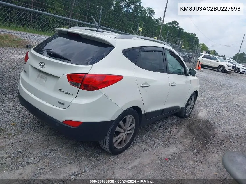 2011 Hyundai Tucson Limited VIN: KM8JU3AC2BU227698 Lot: 39498638