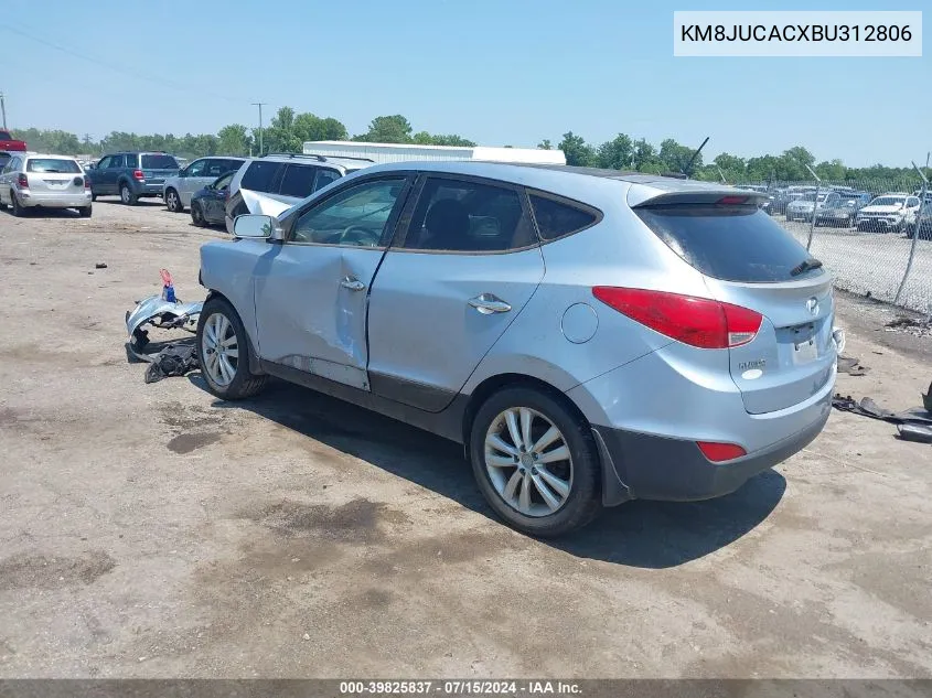 2011 Hyundai Tucson Limited VIN: KM8JUCACXBU312806 Lot: 39825837