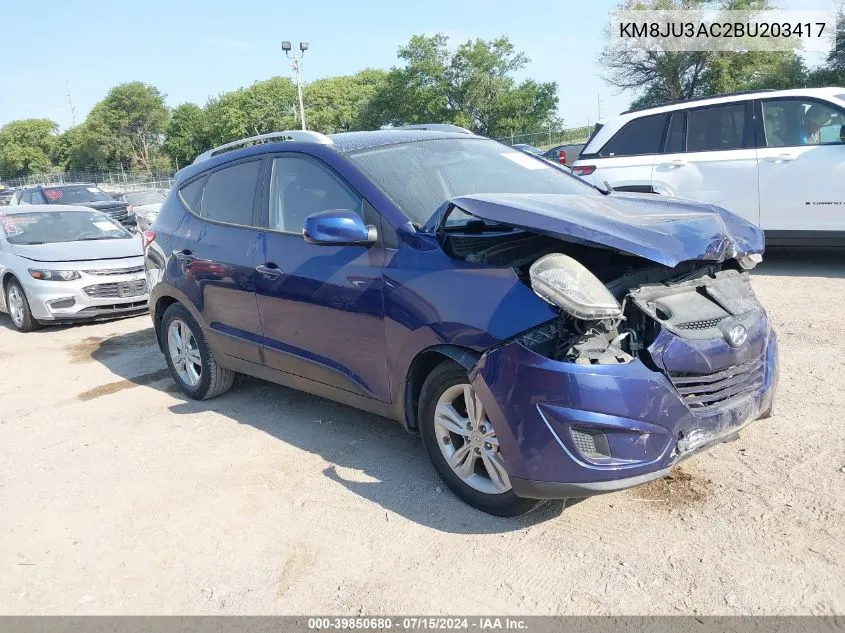 2011 Hyundai Tucson Gls VIN: KM8JU3AC2BU203417 Lot: 39850680