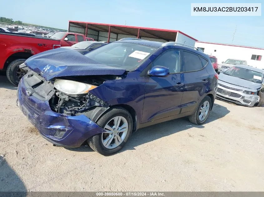 2011 Hyundai Tucson Gls VIN: KM8JU3AC2BU203417 Lot: 39850680