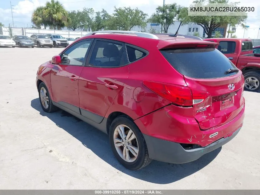 2011 Hyundai Tucson Gls VIN: KM8JUCAC2BU265030 Lot: 39910255