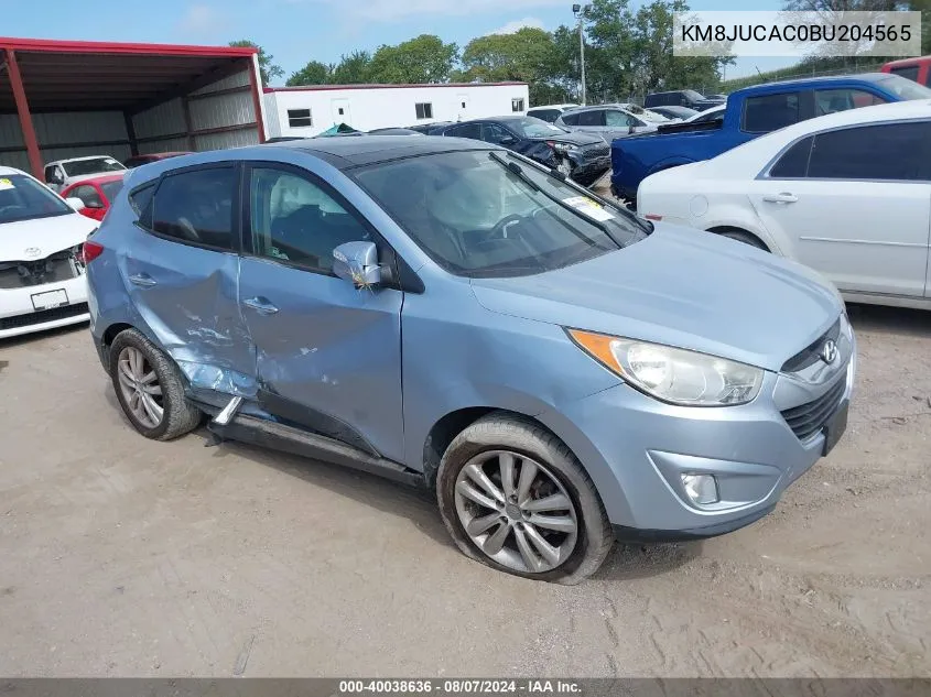 2011 Hyundai Tucson Limited VIN: KM8JUCAC0BU204565 Lot: 40038636