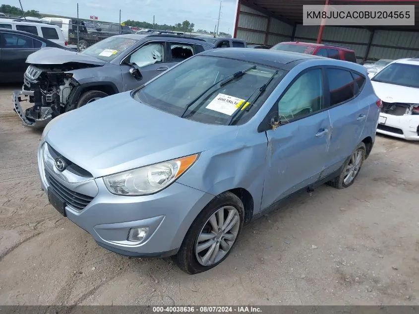 2011 Hyundai Tucson Limited VIN: KM8JUCAC0BU204565 Lot: 40038636