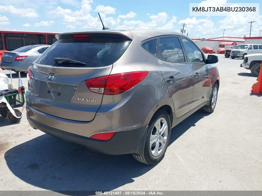 2011 Hyundai Tucson Gl VIN: KM8JT3AB4BU230368 Lot: 40121407