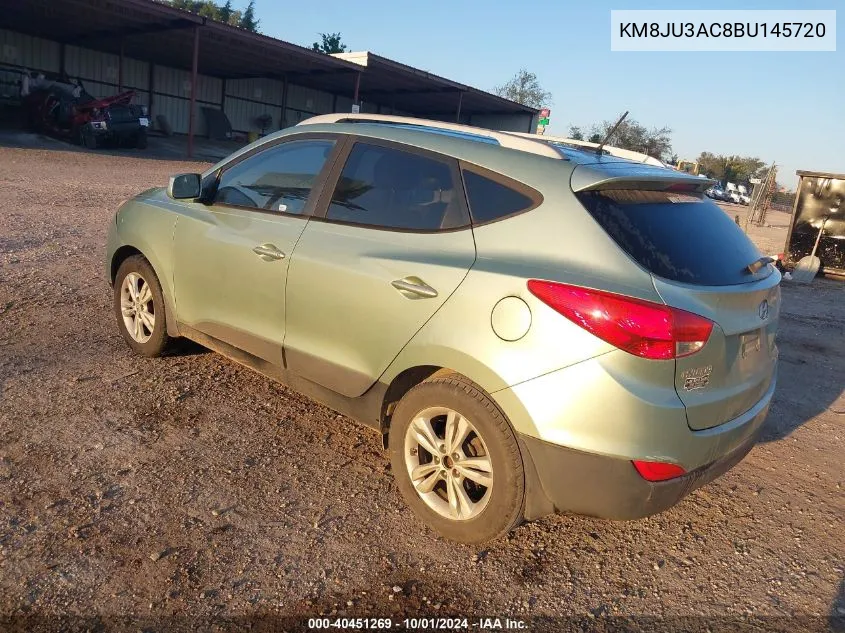 2011 Hyundai Tucson Gls VIN: KM8JU3AC8BU145720 Lot: 40451269