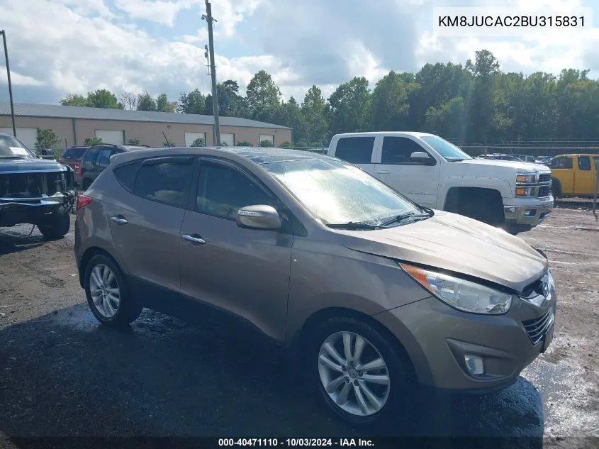 2011 Hyundai Tucson Limited VIN: KM8JUCAC2BU315831 Lot: 40471110