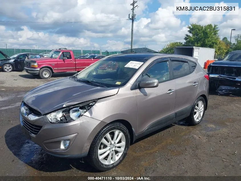 2011 Hyundai Tucson Limited VIN: KM8JUCAC2BU315831 Lot: 40471110