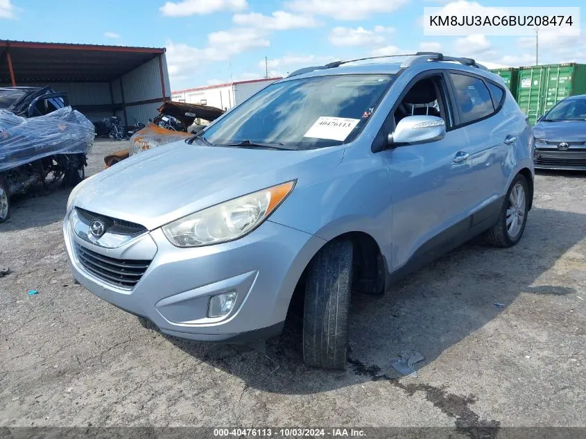 2011 Hyundai Tucson Limited VIN: KM8JU3AC6BU208474 Lot: 40476113