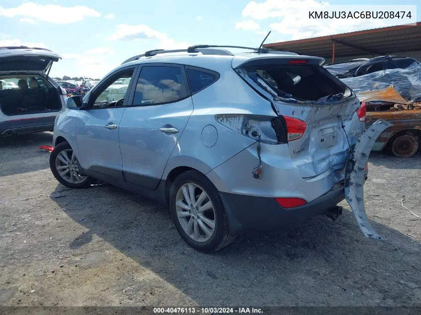 2011 Hyundai Tucson Limited VIN: KM8JU3AC6BU208474 Lot: 40476113