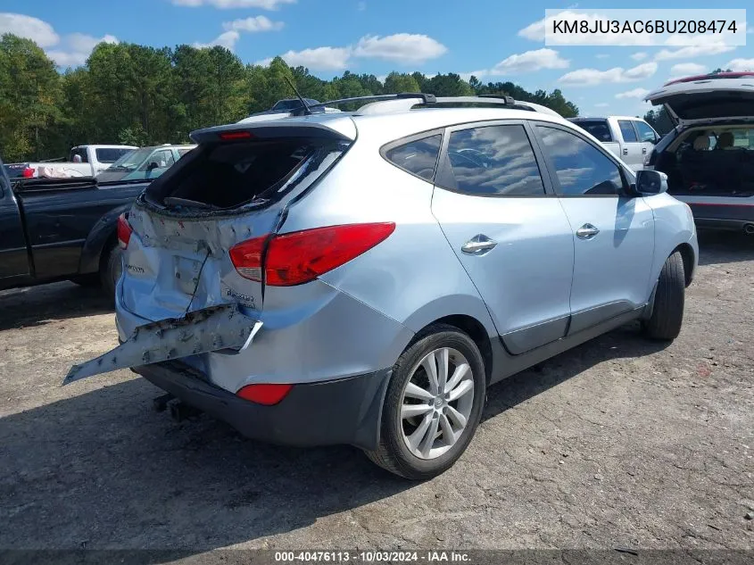 2011 Hyundai Tucson Limited VIN: KM8JU3AC6BU208474 Lot: 40476113