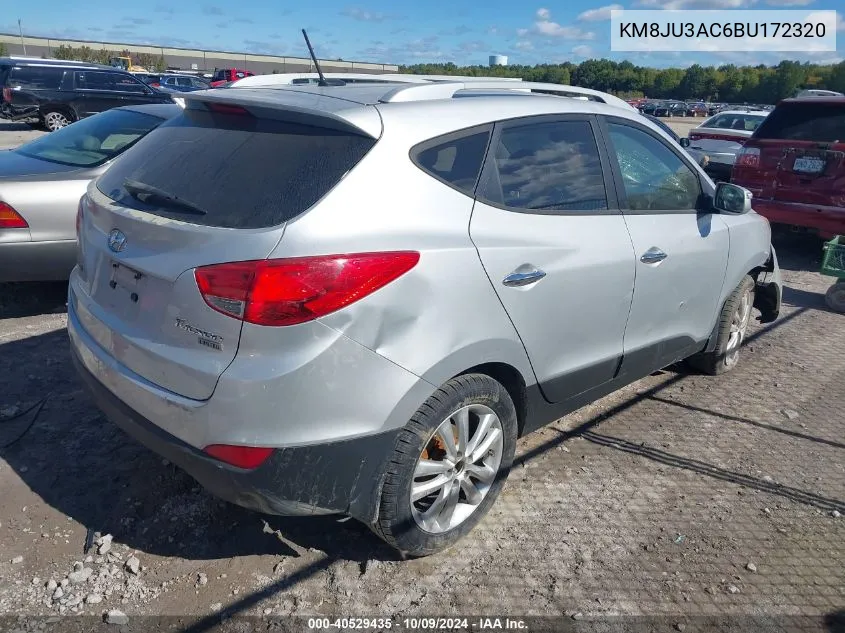 2011 Hyundai Tucson Gls/Limited VIN: KM8JU3AC6BU172320 Lot: 40529435