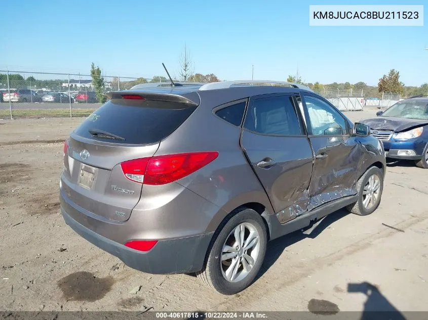 2011 Hyundai Tucson Gls VIN: KM8JUCAC8BU211523 Lot: 40617815