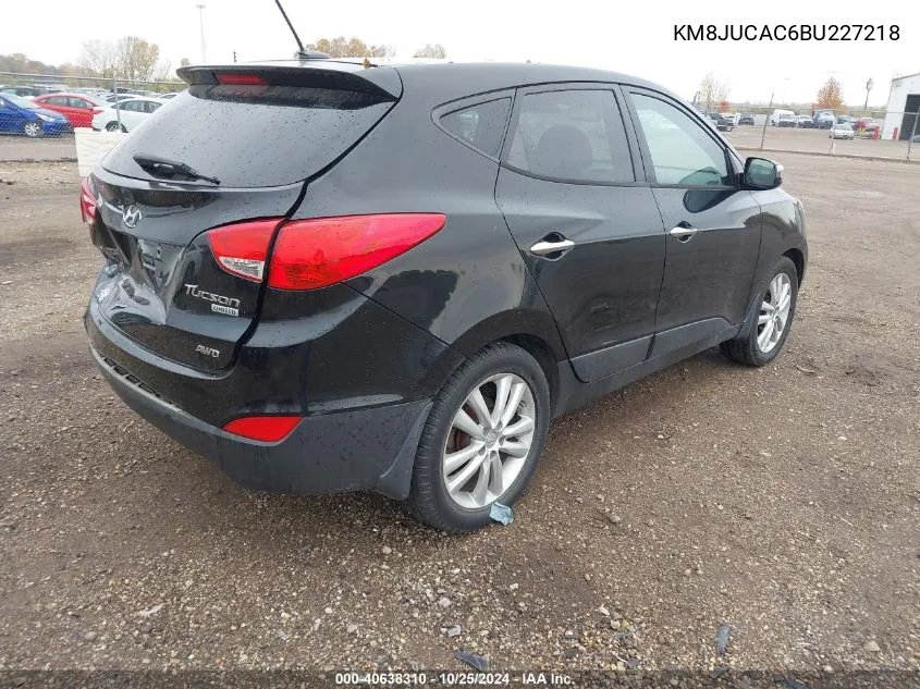 2011 Hyundai Tucson Limited VIN: KM8JUCAC6BU227218 Lot: 40638310