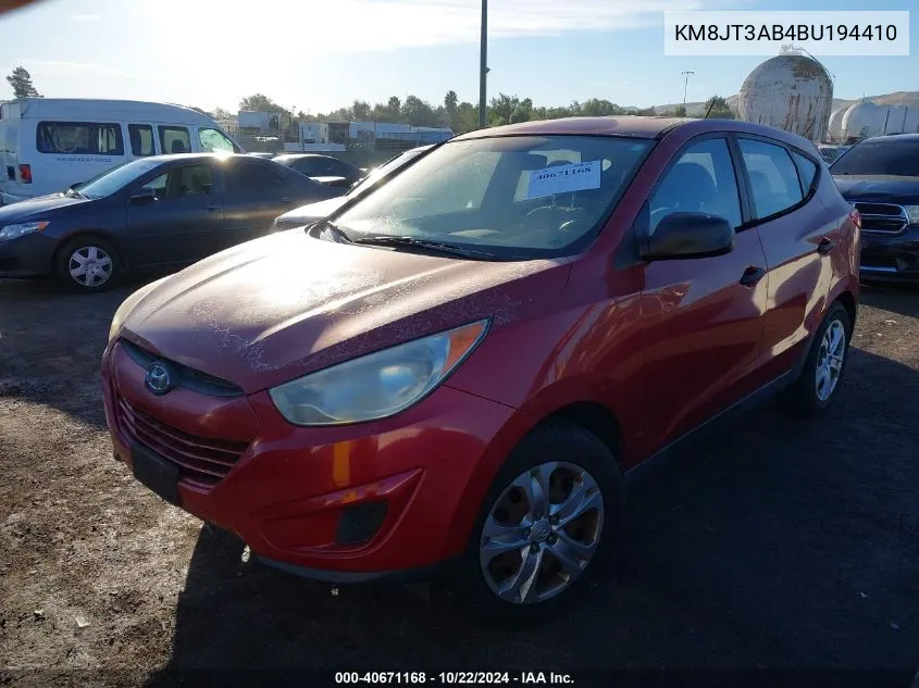 2011 Hyundai Tucson Gl VIN: KM8JT3AB4BU194410 Lot: 40671168