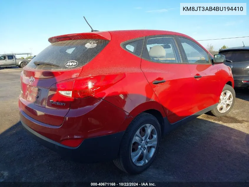 KM8JT3AB4BU194410 2011 Hyundai Tucson Gl