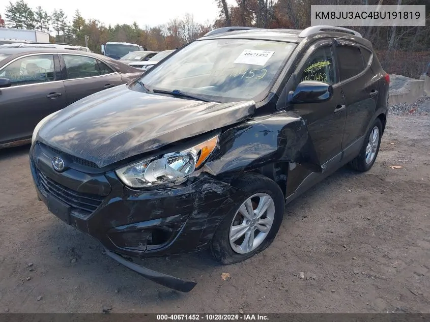 2011 Hyundai Tucson Gls VIN: KM8JU3AC4BU191819 Lot: 40671452