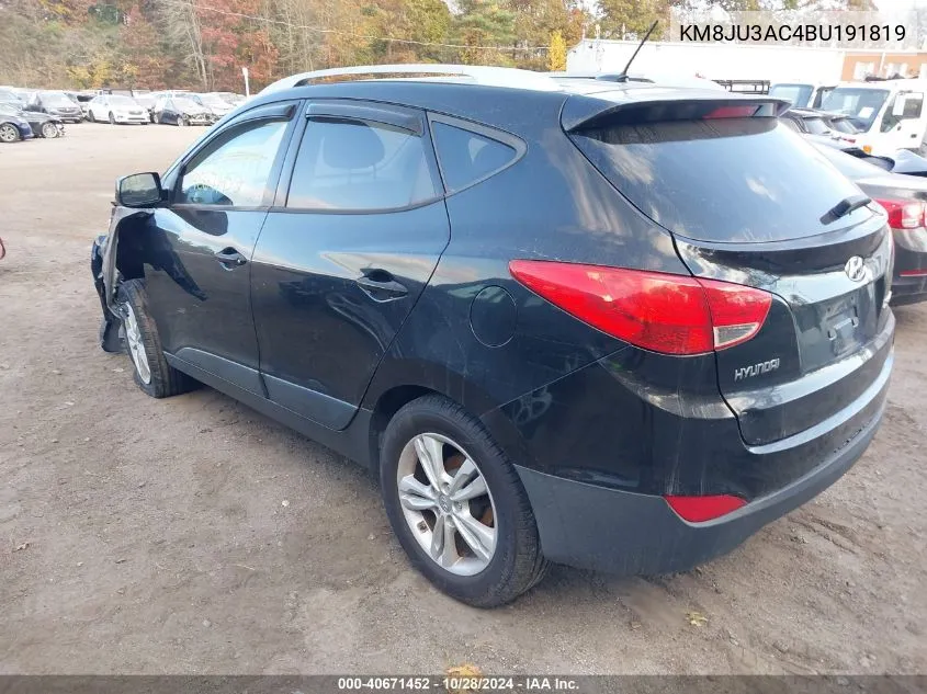 2011 Hyundai Tucson Gls VIN: KM8JU3AC4BU191819 Lot: 40671452