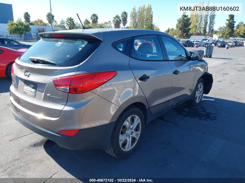 2011 Hyundai Tucson Gl VIN: KM8JT3AB8BU160602 Lot: 40672102