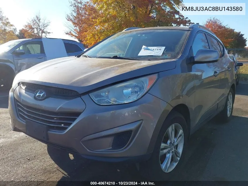 2011 Hyundai Tucson Gls VIN: KM8JU3AC8BU143580 Lot: 40674210