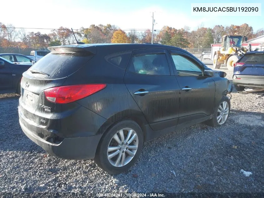 2011 Hyundai Tucson Gls/Limited VIN: KM8JUCAC5BU192090 Lot: 40704241