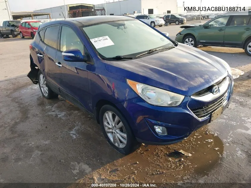 2011 Hyundai Tucson Limited VIN: KM8JU3AC8BU188714 Lot: 40707208