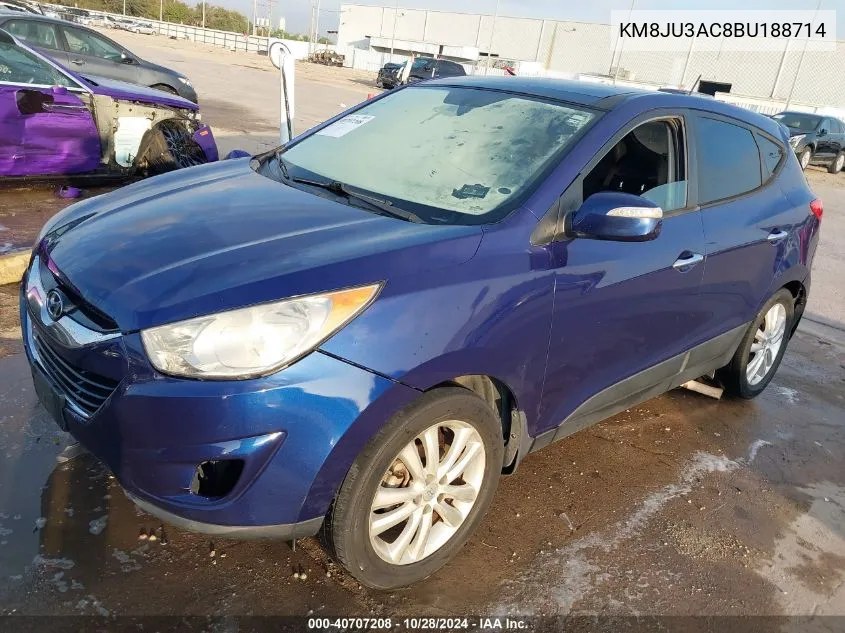 2011 Hyundai Tucson Limited VIN: KM8JU3AC8BU188714 Lot: 40707208