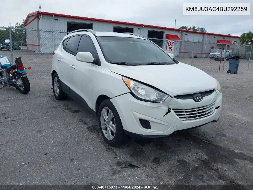 2011 Hyundai Tucson Gls VIN: KM8JU3AC4BU292259 Lot: 40715973