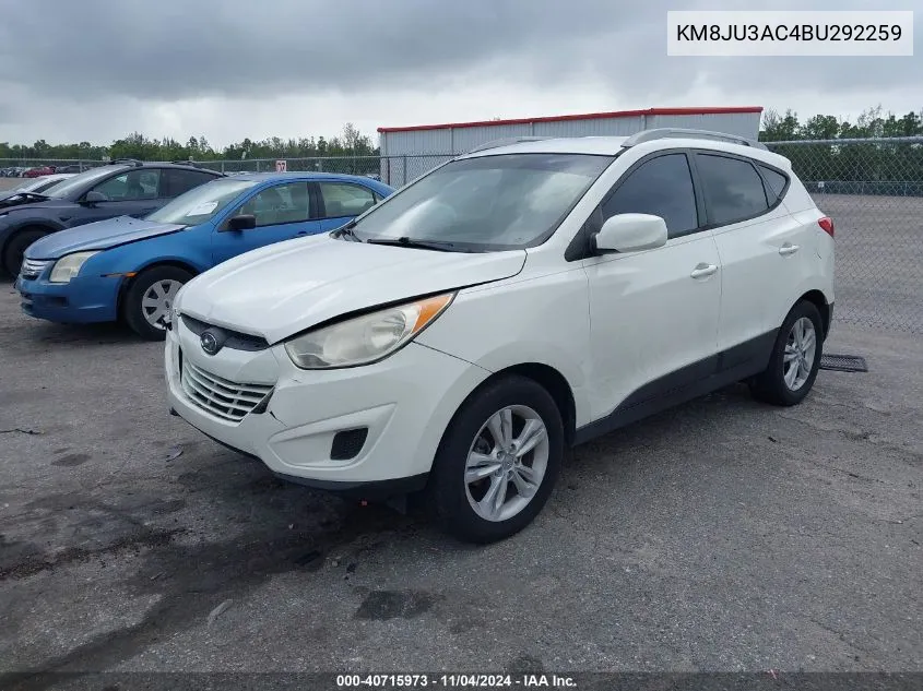 2011 Hyundai Tucson Gls VIN: KM8JU3AC4BU292259 Lot: 40715973