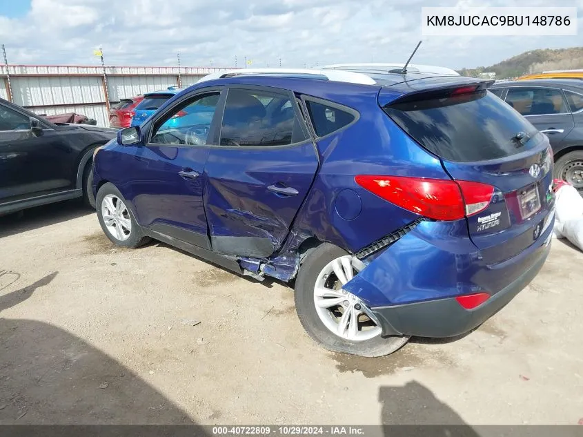 2011 Hyundai Tucson Gls VIN: KM8JUCAC9BU148786 Lot: 40722809