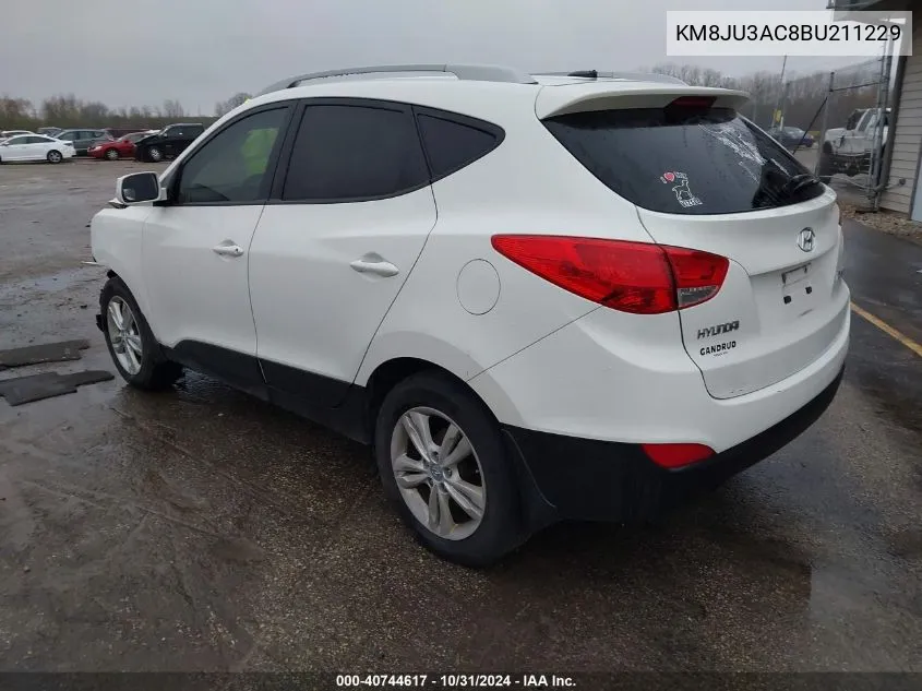 2011 Hyundai Tucson Gls VIN: KM8JU3AC8BU211229 Lot: 40744617