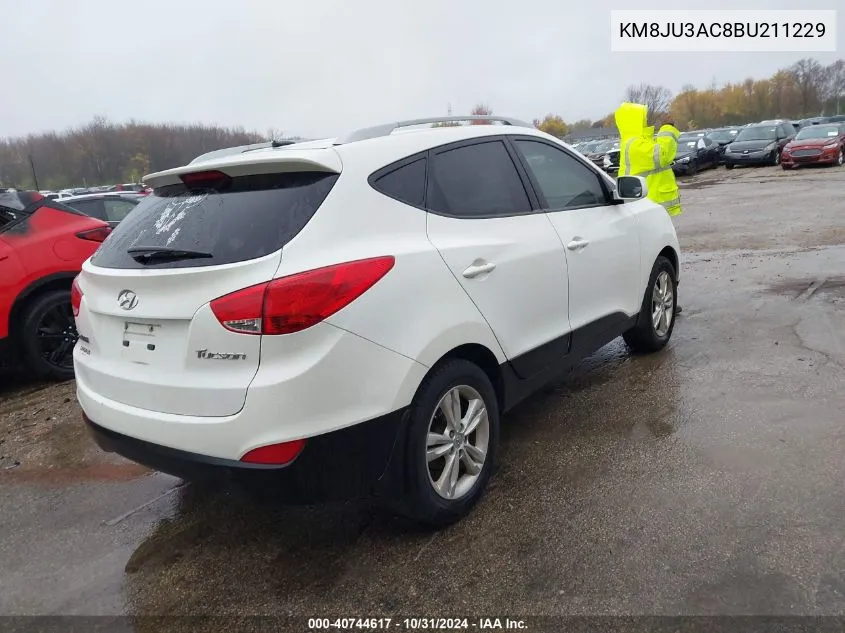 2011 Hyundai Tucson Gls VIN: KM8JU3AC8BU211229 Lot: 40744617