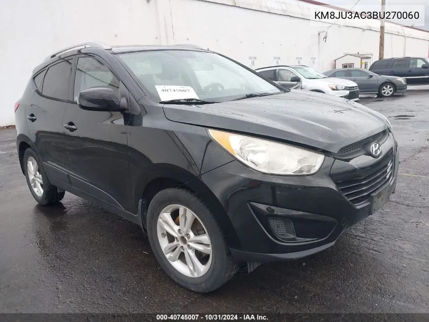 2011 Hyundai Tucson Gls VIN: KM8JU3AC3BU270060 Lot: 40745007