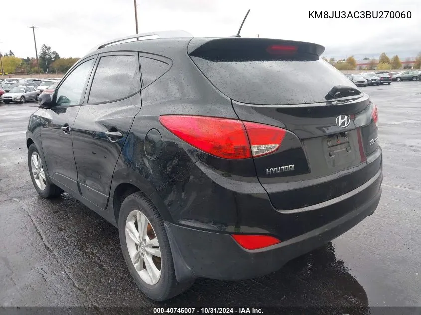 2011 Hyundai Tucson Gls VIN: KM8JU3AC3BU270060 Lot: 40745007