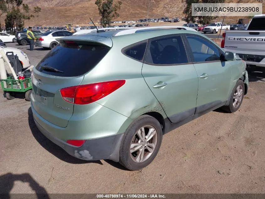 2011 Hyundai Tucson Gls VIN: KM8JU3AC9BU238908 Lot: 40798974